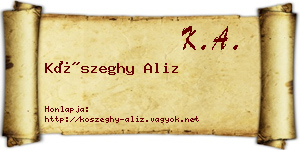 Kőszeghy Aliz névjegykártya