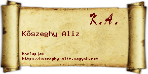 Kőszeghy Aliz névjegykártya