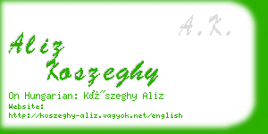 aliz koszeghy business card